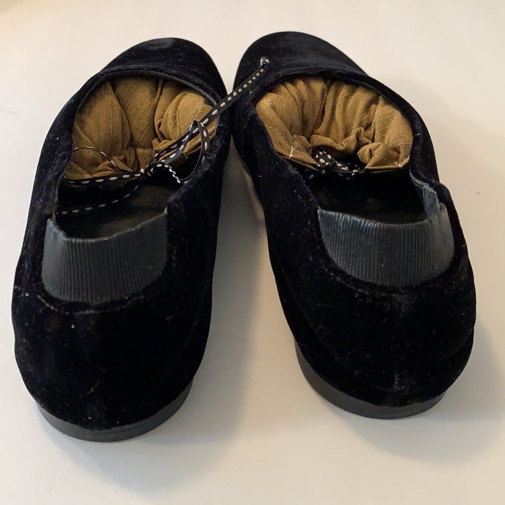 J JILL BLACK VELVET FLATS SZ 7 1/2 B FABRIC UPPER LEATHER LINING AND SOLES - Picture 6 of 8